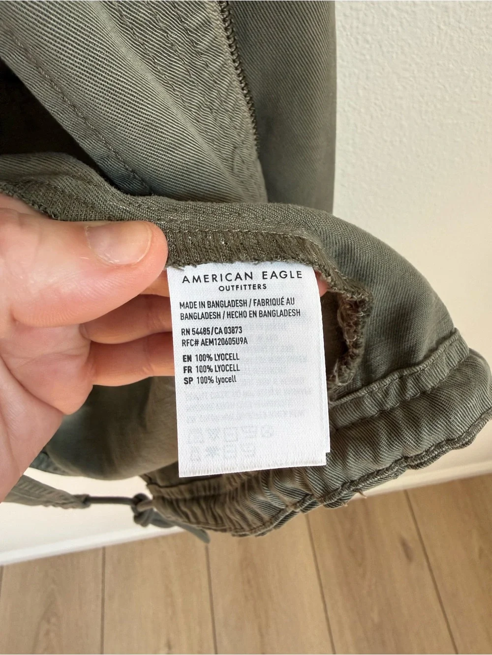 American Eagle Olive Hooded Utility Jacket